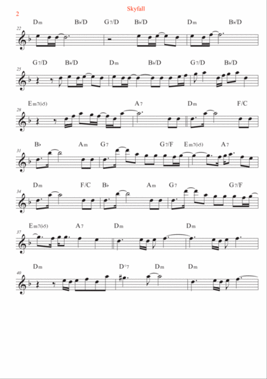 Skyfall Soprano Saxophone scores gallery preview page 2