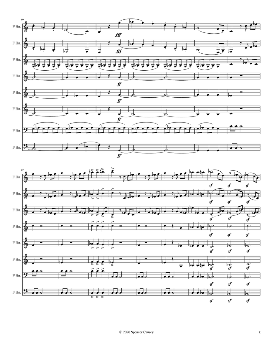 Egmont Overture for Horn Octet Chamber Orchestra scores gallery preview page 6