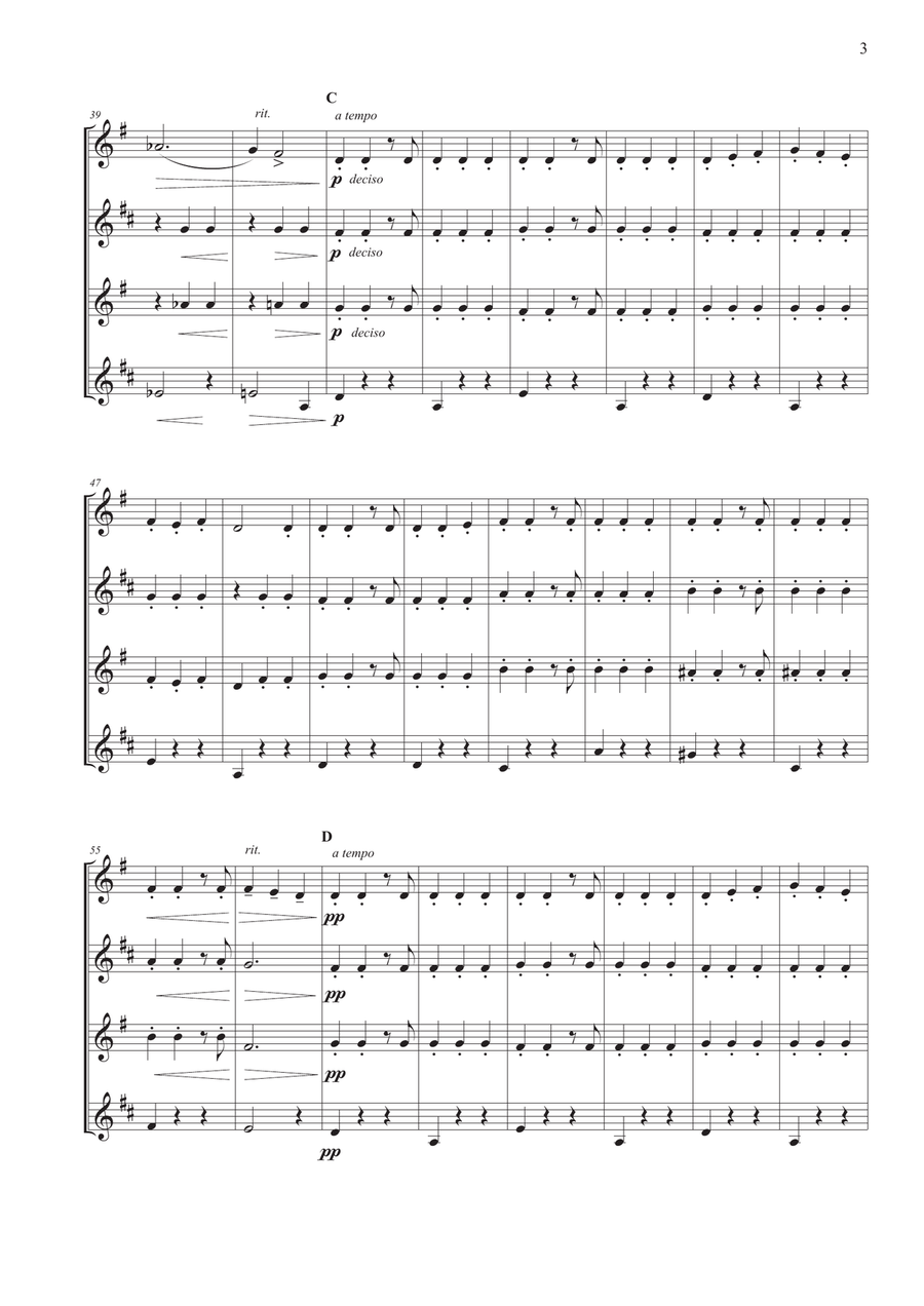 Valse Triste for Saxophone Quartet Saxophone Quartet scores gallery preview page 3