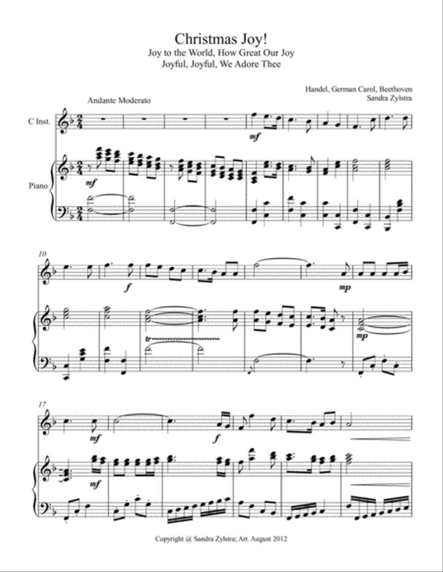 Christmas Joy! (treble C instrument solo) Piccolo scores gallery preview page 2