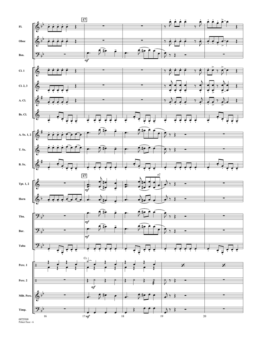 Poker Face - Full Score Concert Band scores gallery preview page 5