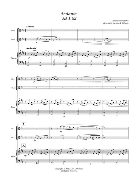 Andante JB 1:62 for Viola Duet and Piano image number null