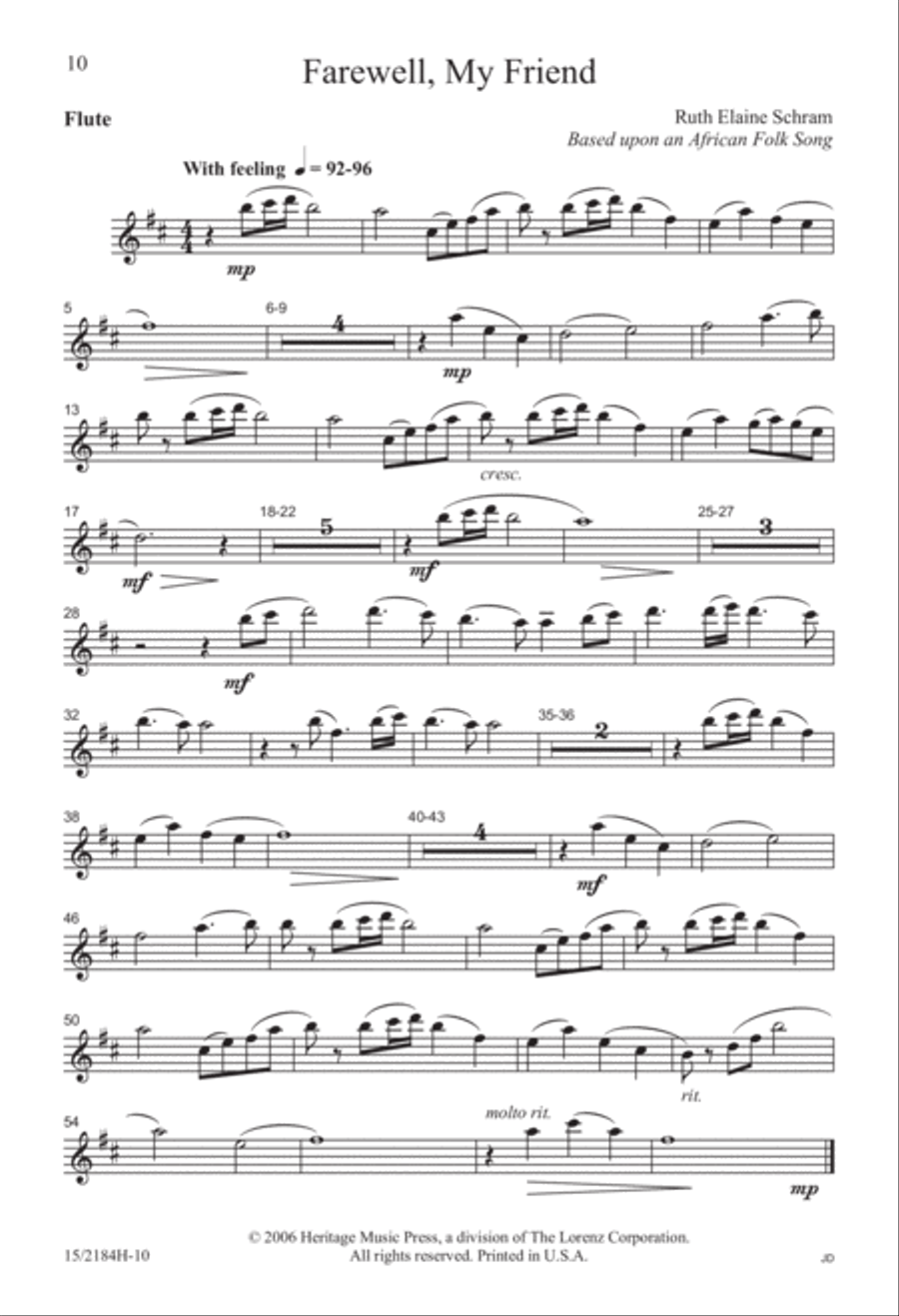 Farewell, My Friend 2-Part scores gallery preview page 10