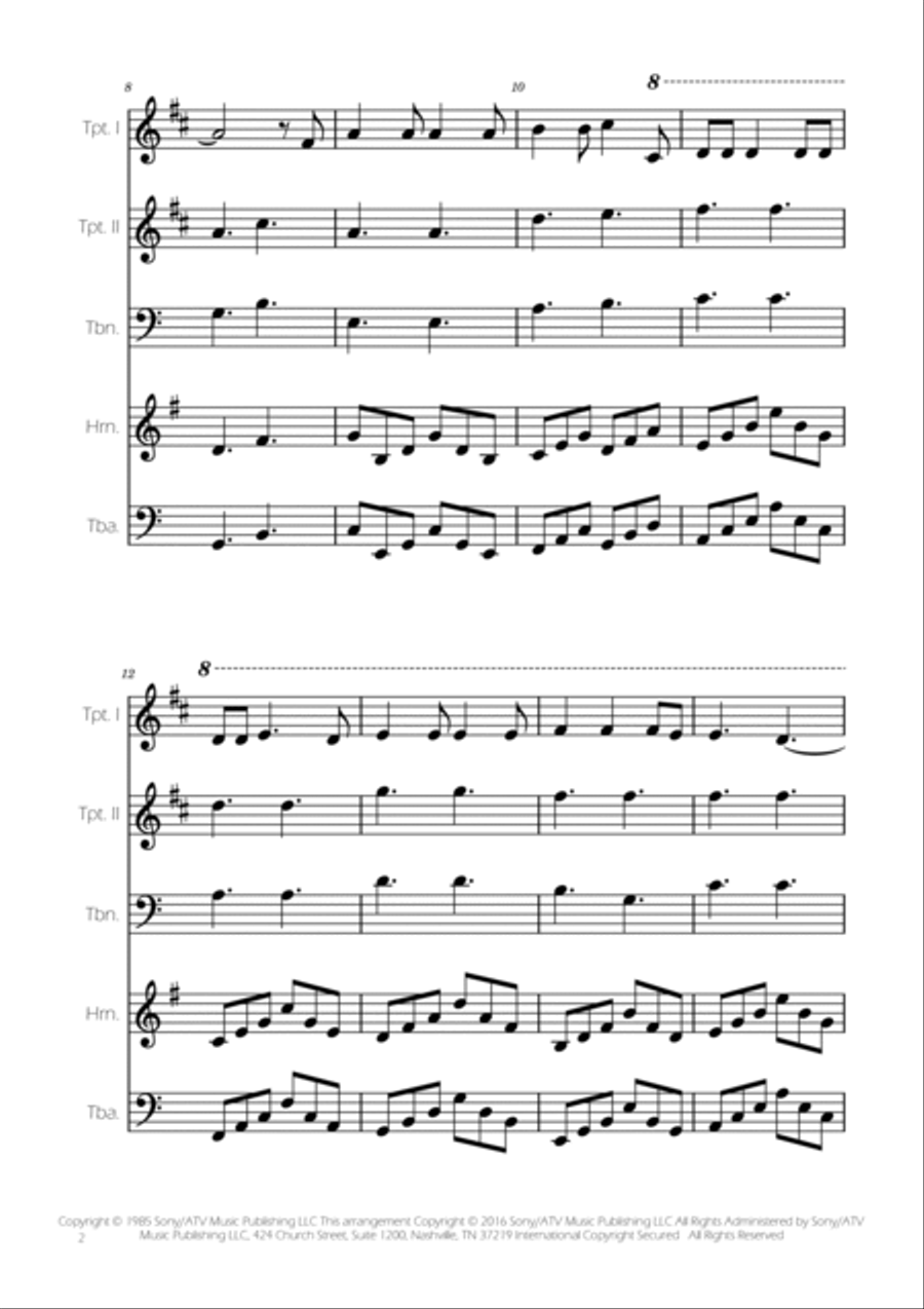 Hallelujah Brass Quintet scores gallery preview page 2