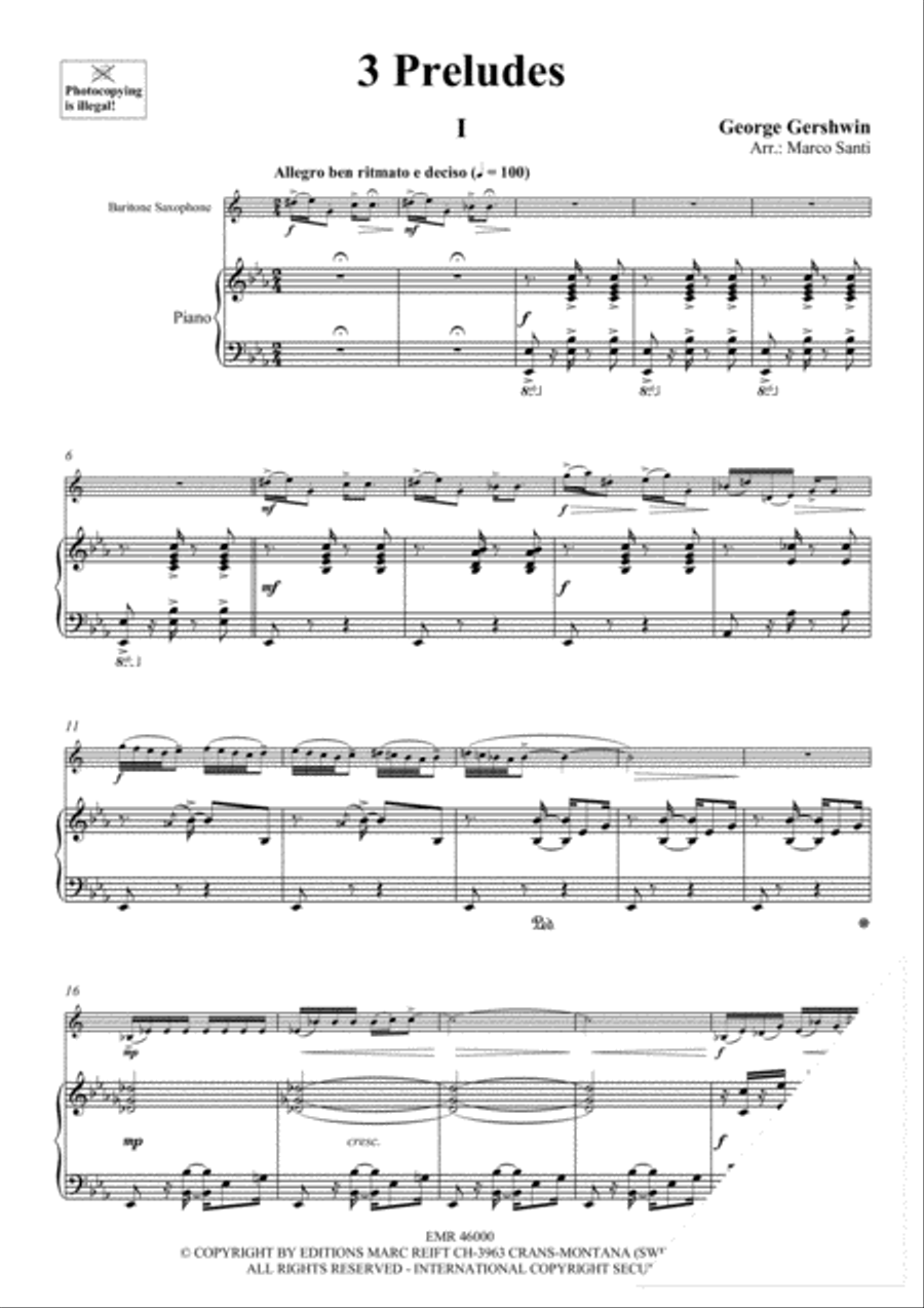 3 Preludes 3 Preludes Baritone Saxophone scores gallery preview page 3