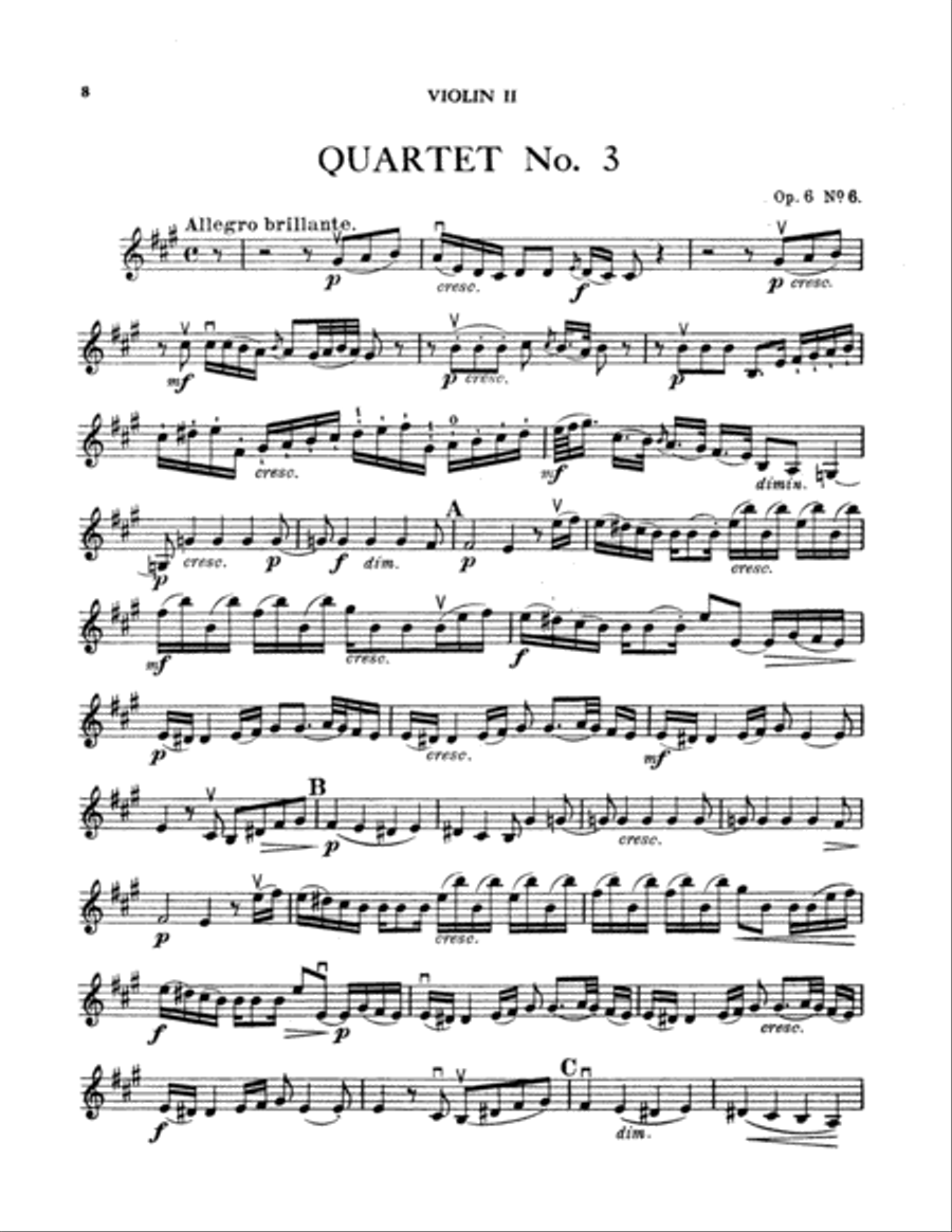 Boccherini: Nine Selected String Quartets String Quartet scores gallery preview page 1