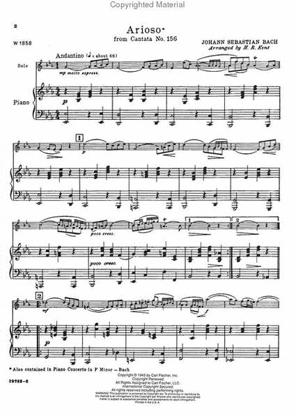 Arioso From 'Cantata No. 156'