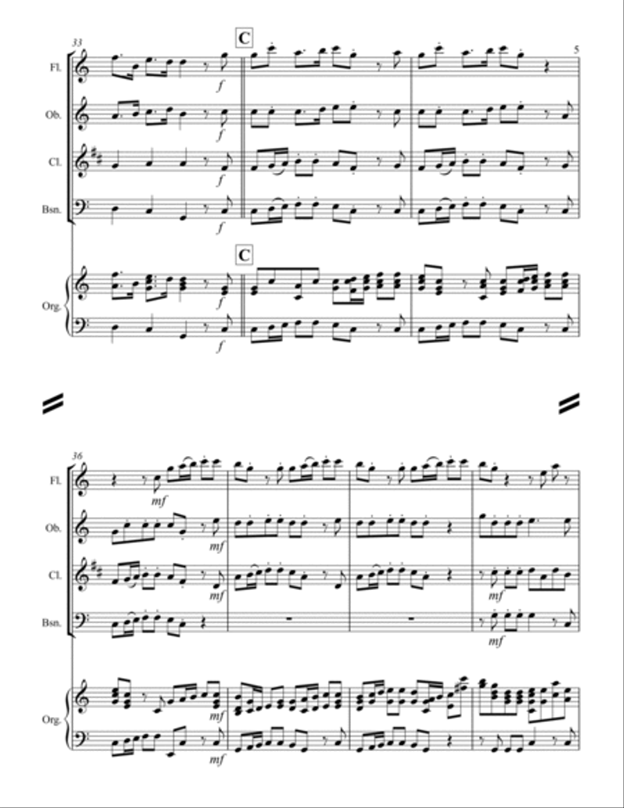 Lift Up Your Heads, O Ye Gates - from Messiah (for Woodwind Quartet & optional Organ) Woodwind Quartet scores gallery preview page 6