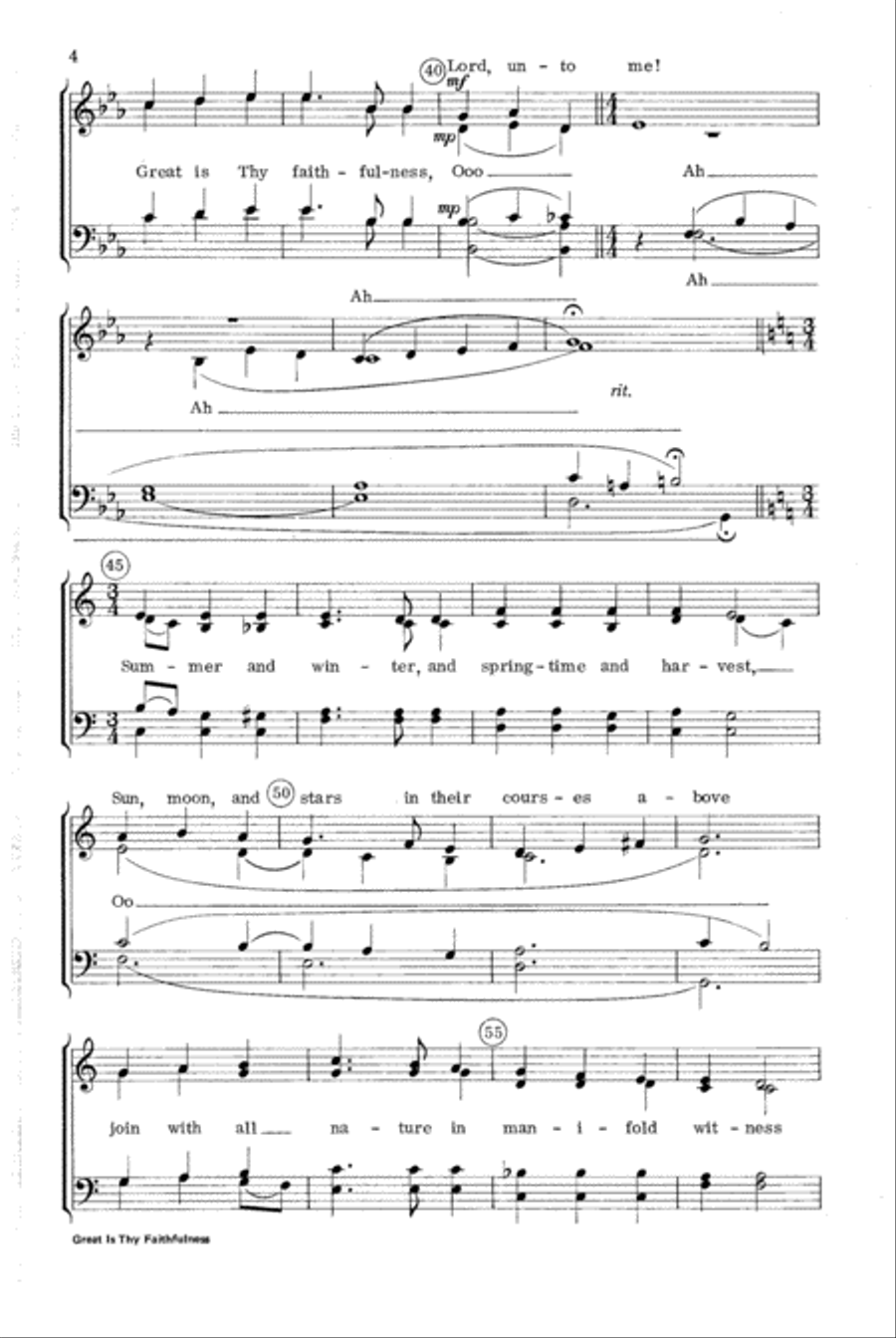 Great Is Thy Faithfulness 4-Part scores gallery preview page 4