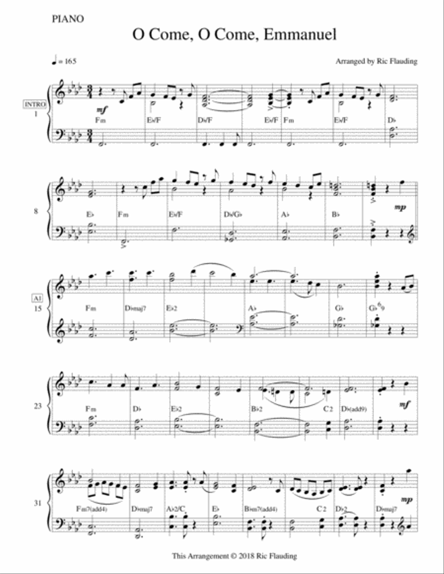 O Come, O Come, Emmanuel (Piano) Piano Solo scores gallery preview page 2