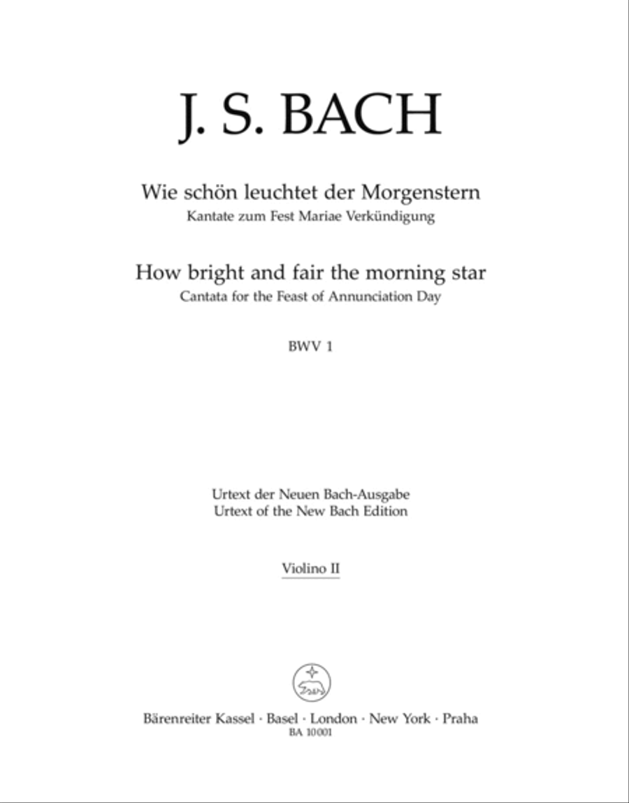 Wie schon leuchtet der Morgenstern BWV 1 Violin scores gallery preview page 1