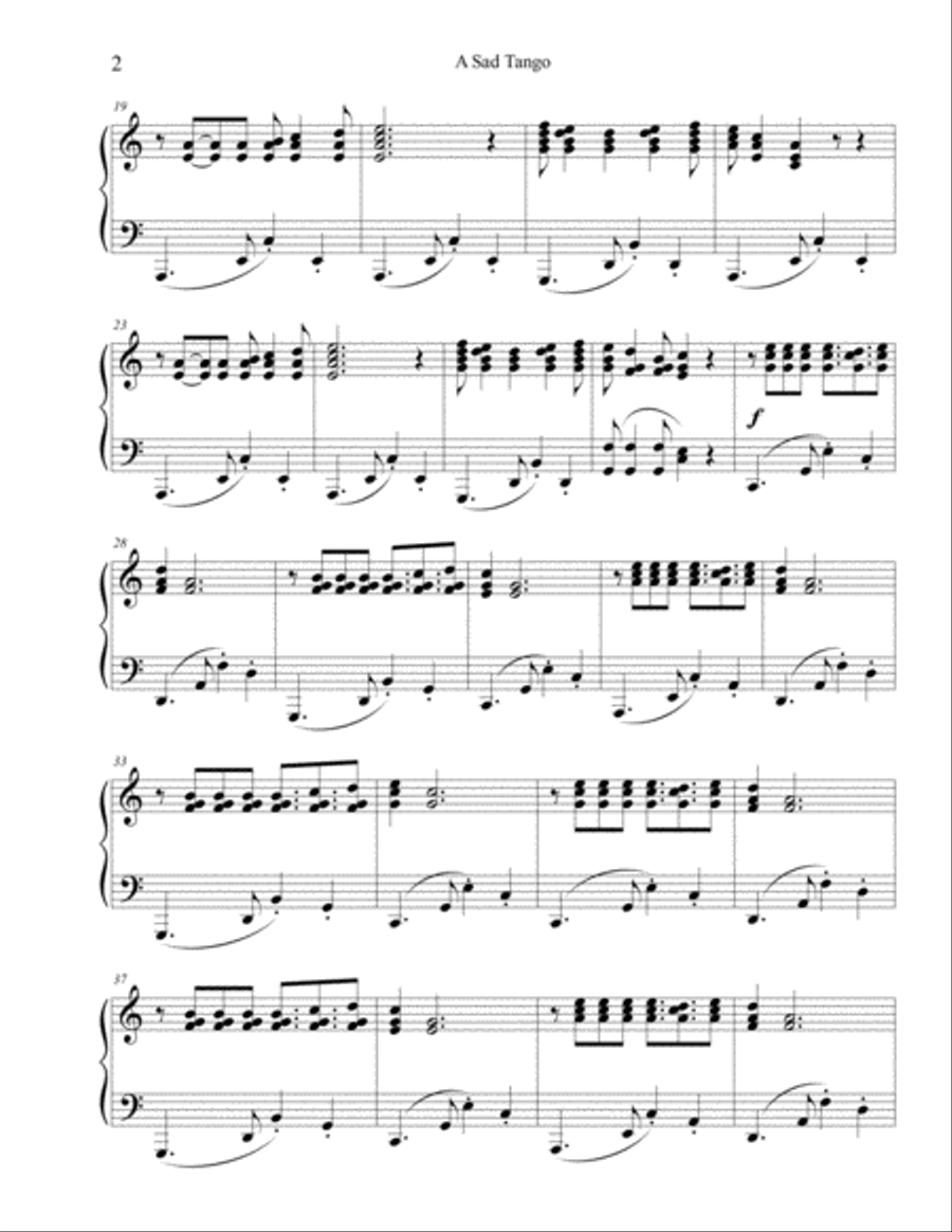 A Sad Tango Piano Solo scores gallery preview page 2