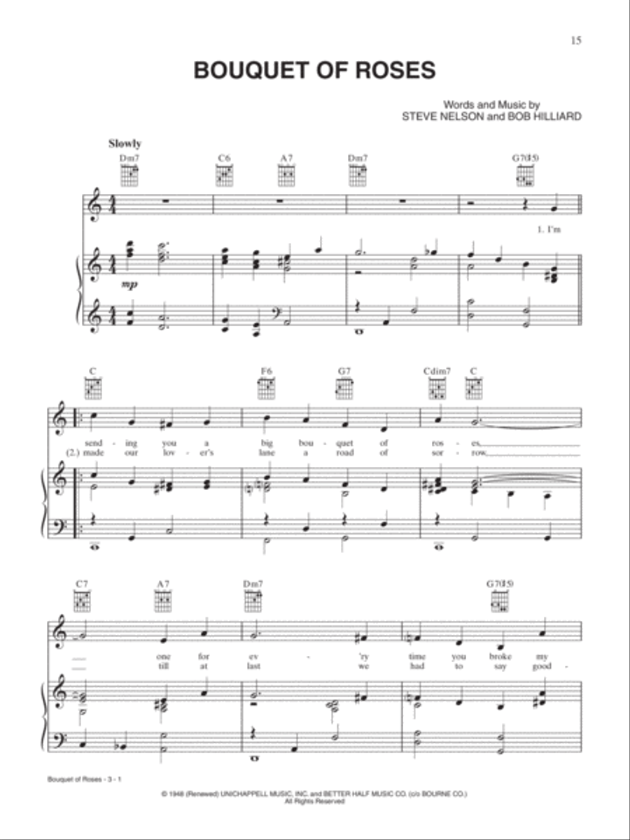 Bouquet of Roses Piano, Vocal, Guitar scores gallery preview page 1
