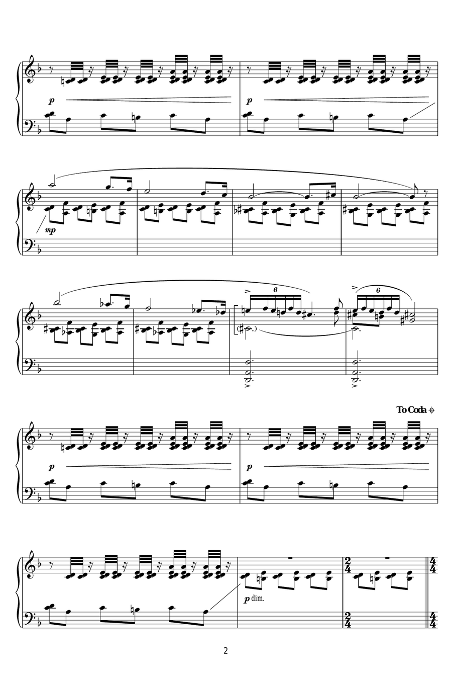 Main Theme (from The Talented Mr Ripley) Piano Solo scores gallery preview page 2