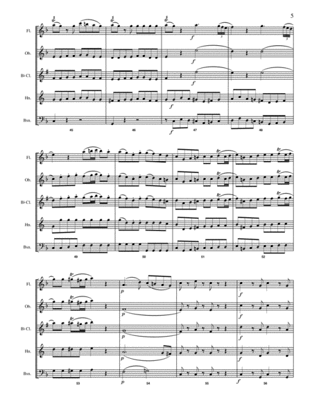 Eine Kleine Nachtmusik, first movement, for Woodwind Quintet image number null