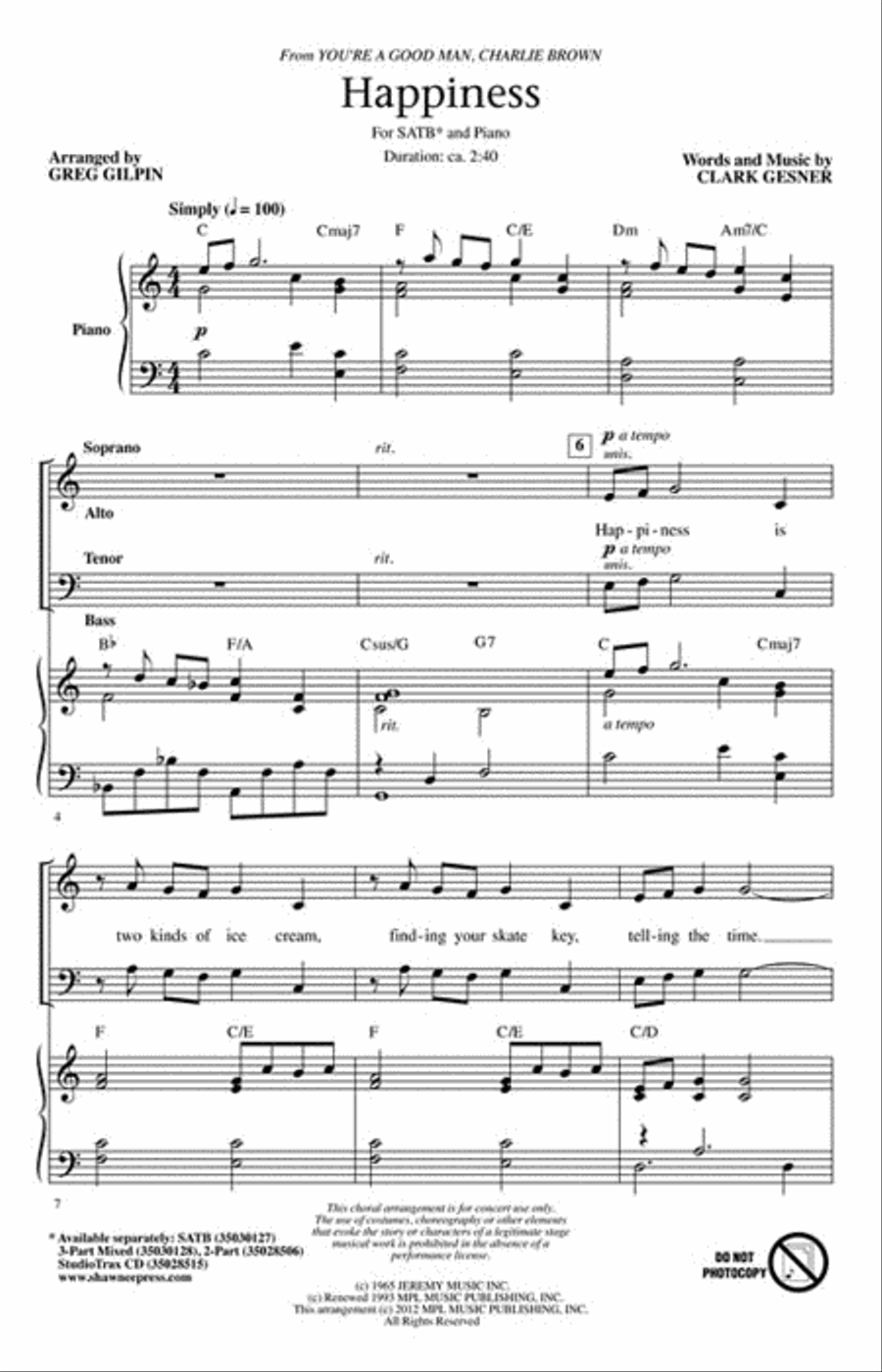 Happiness 4-Part scores gallery preview page 2