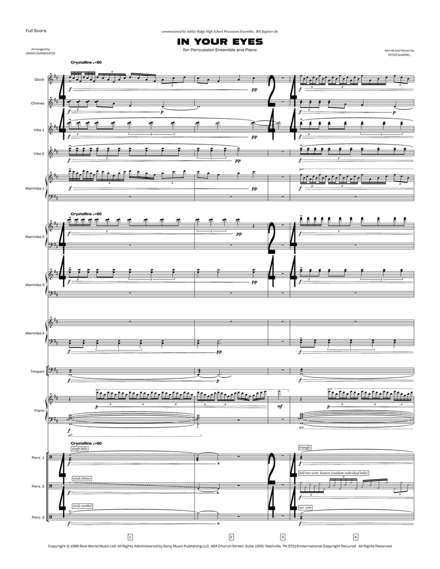 In Your Eyes Percussion Ensemble scores gallery preview page 5