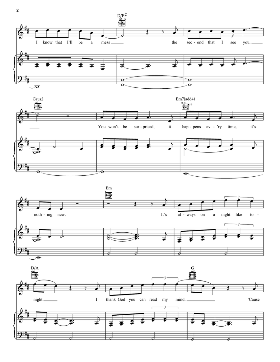 Speechless Speechless Piano, Vocal, Guitar scores gallery preview page 2