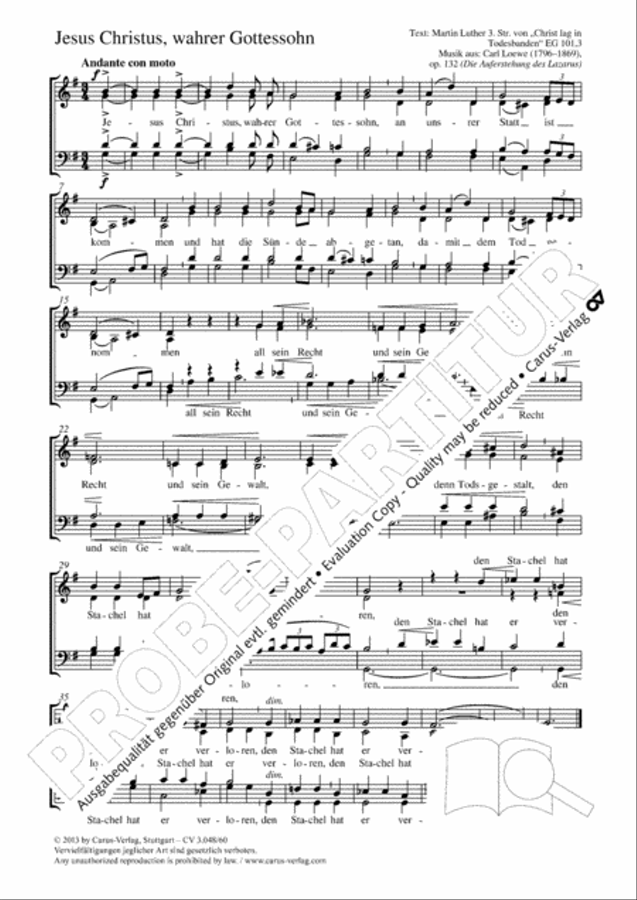 Jesus Christus, wahrer Gottessohn 4-Part scores gallery preview page 2