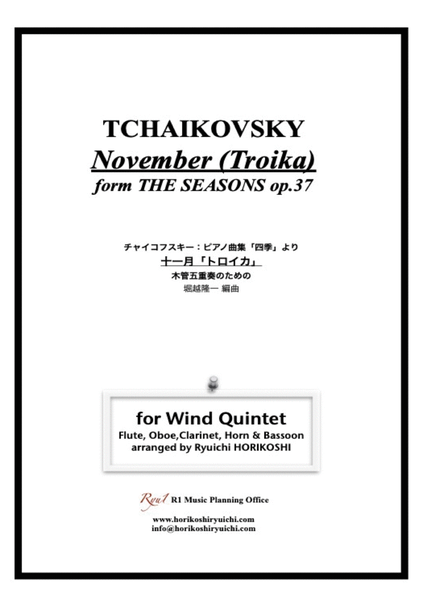 Tchaikovsky: The Seasons Op37 No.11 November (Troika) by Peter Ilyich Tchaikovsky Woodwind Quintet - Digital Sheet Music