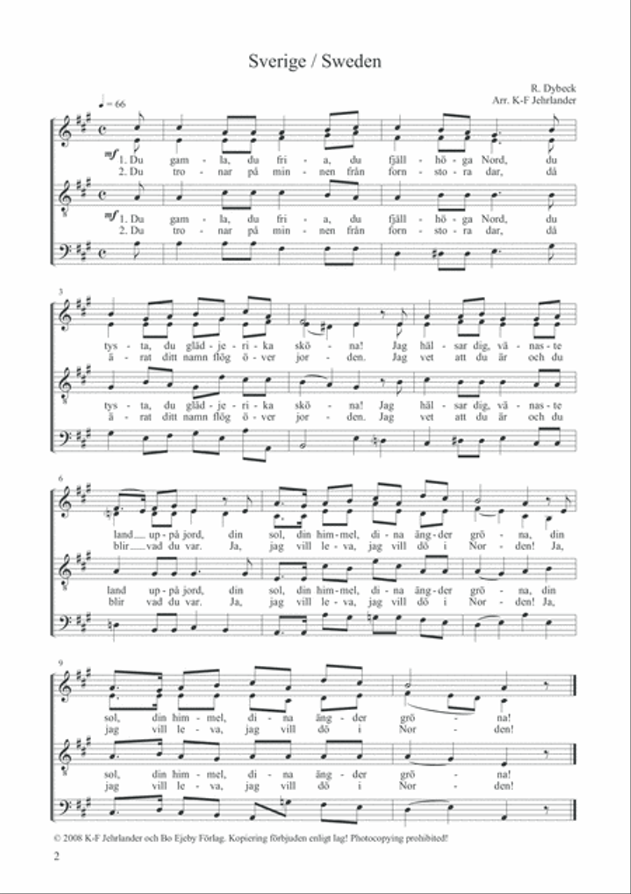 29 Nationalsånger 4-Part scores gallery preview page 3