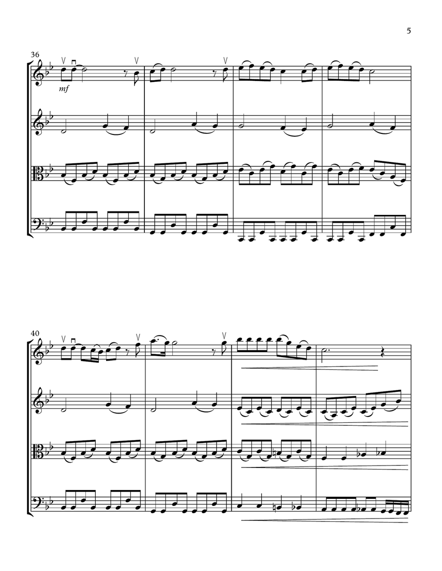 Bohemian Rhapsody String Quartet scores gallery preview page 5
