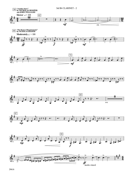 Harry Potter and the Order of the Phoenix, Suite from: 3rd B-flat Clarinet
