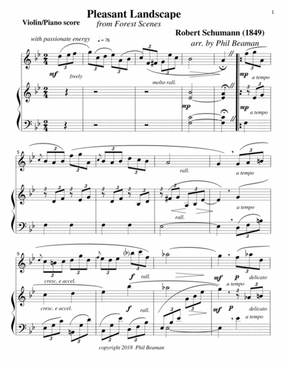 Pleasant Landscape-Schumann-Violin-Piano image number null