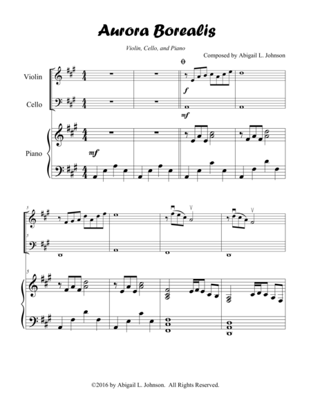 Aurora Borealis (Piano, Violin, and Cello) image number null