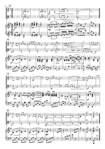 Miniatures, No.3 Allegretto H.87-3 for Violin, Viola & Piano image number null