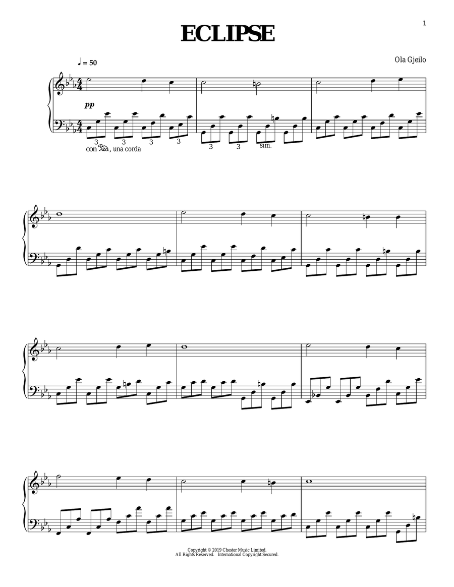 Eclipse Piano Solo scores gallery preview page 1