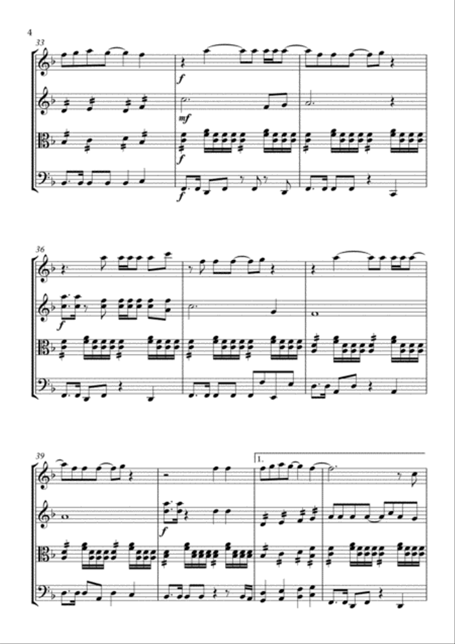 I Wanna Dance With Somebody String Quartet scores gallery preview page 5