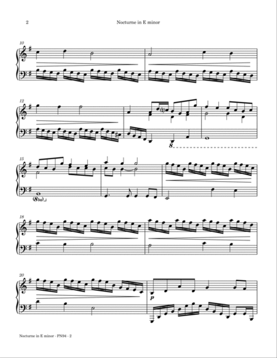 Nocturne in E minor Piano Solo scores gallery preview page 3