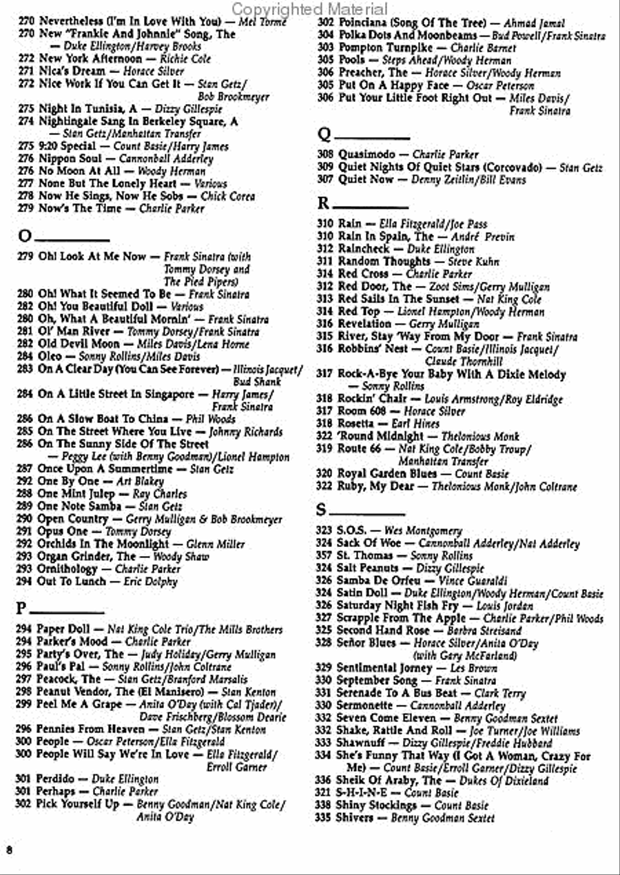 The Ultimate Jazz Fake Book Piano, Vocal, Guitar scores gallery preview page 5
