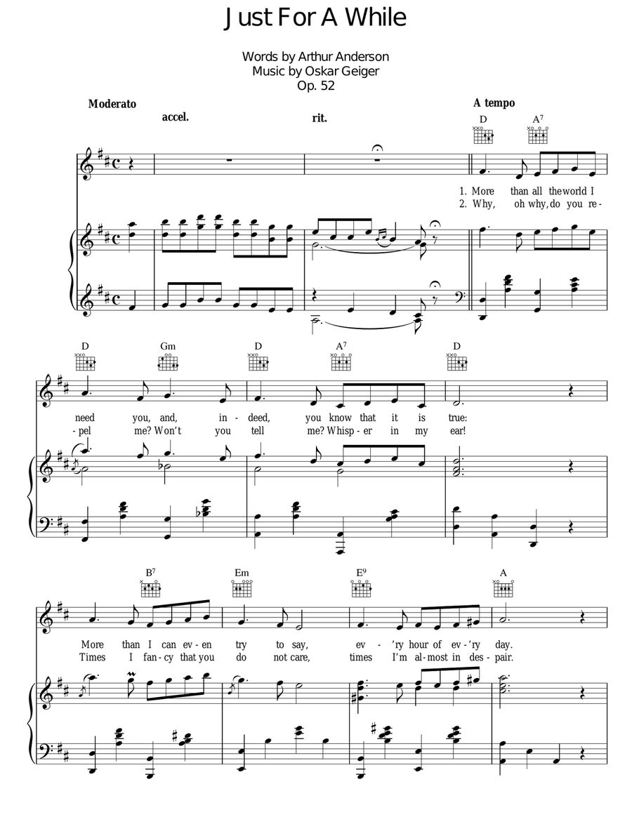 Just For A While Just For A While Guitar scores gallery preview page 1
