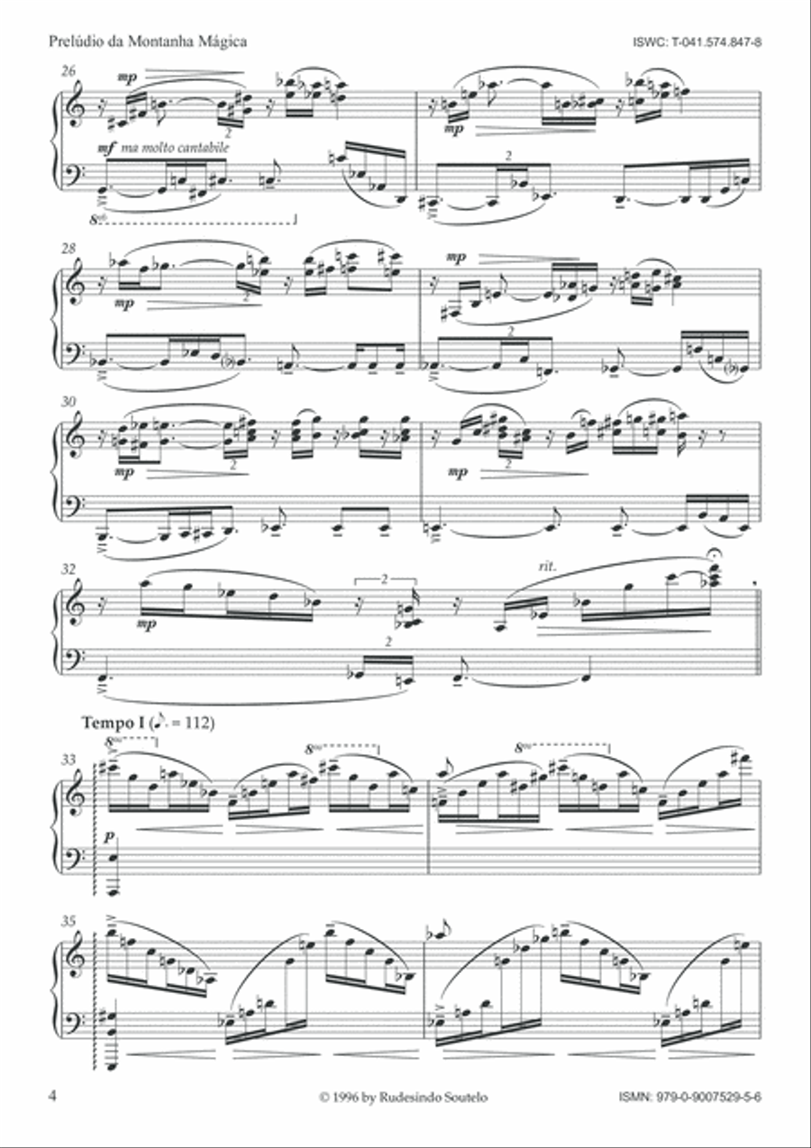 Prelúdio da Montanha Mágica / Prelude to The Magic Mountain Piano Solo scores gallery preview page 4