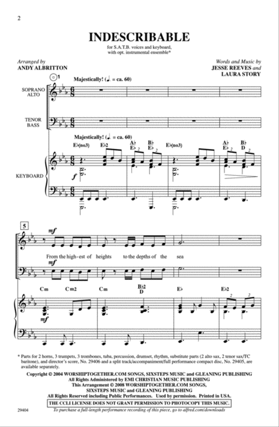 Indescribable 4-Part scores gallery preview page 2