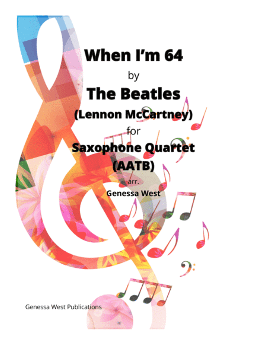 When I'm Sixty-four Saxophone Quartet scores gallery preview page 1