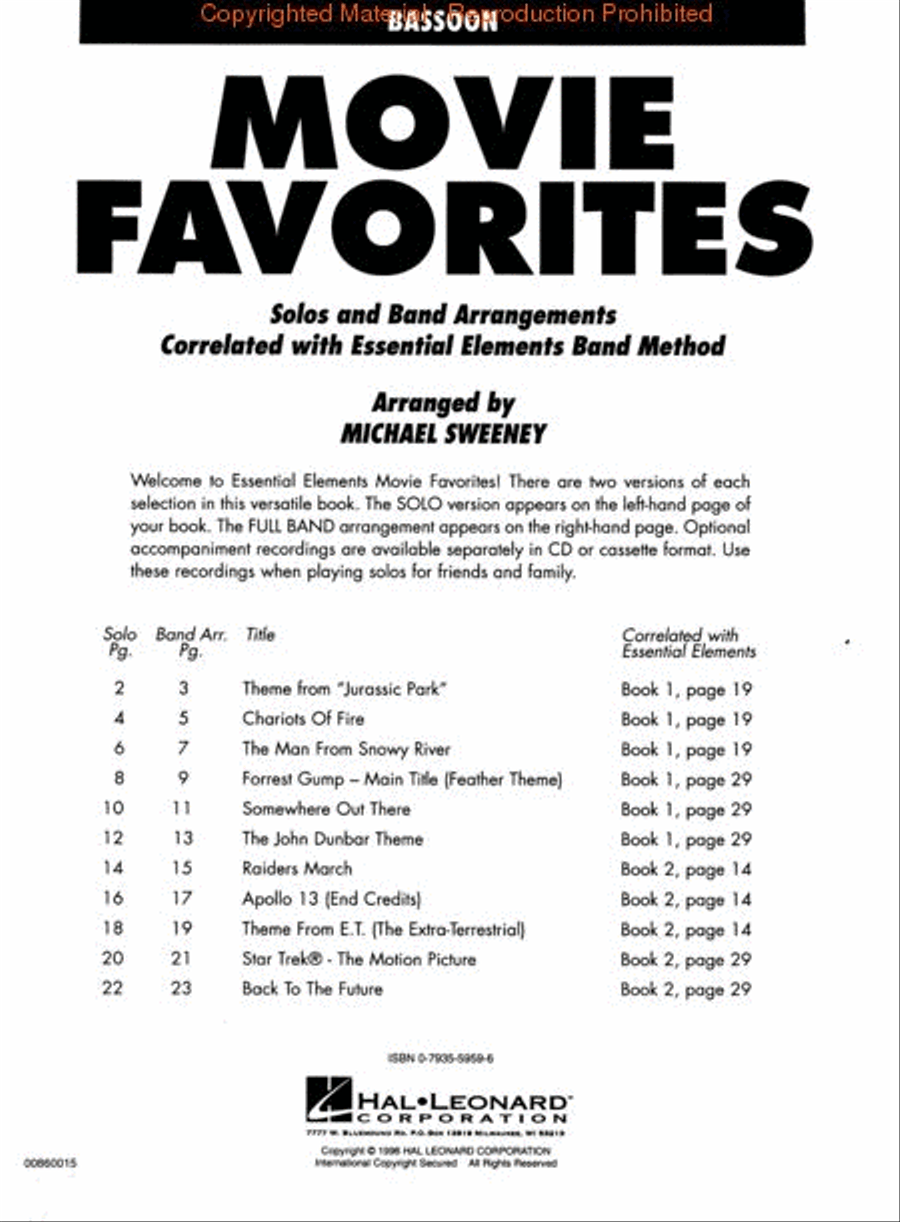 Essential Elements Movie Favorites Concert Band Methods scores gallery preview page 2