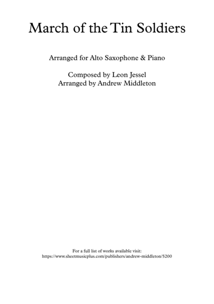 March of the Tin Soldiers arranged for Alto Saxophone and Piano image number null