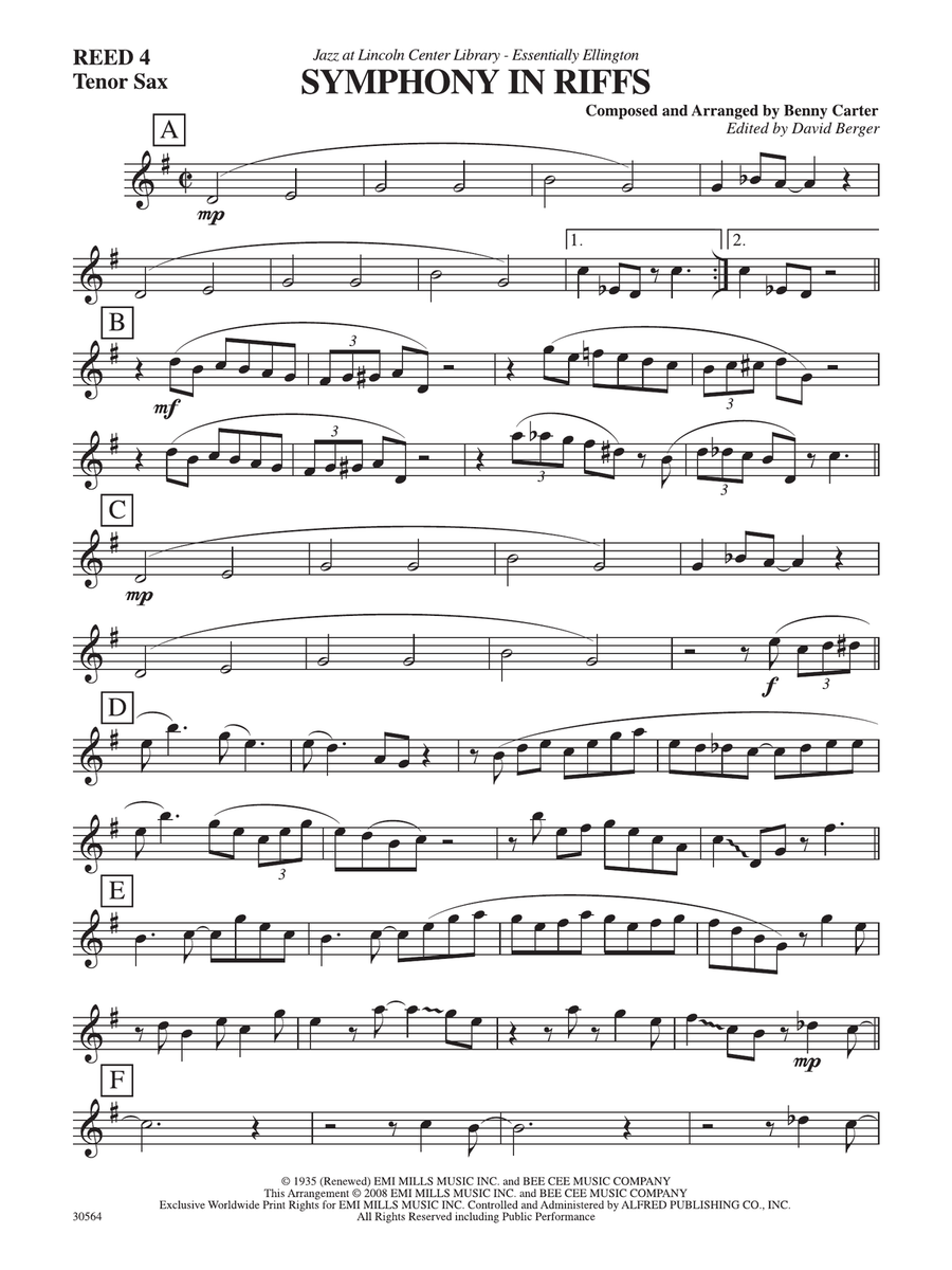 Symphony in Riffs: 2nd B-flat Tenor Saxophone