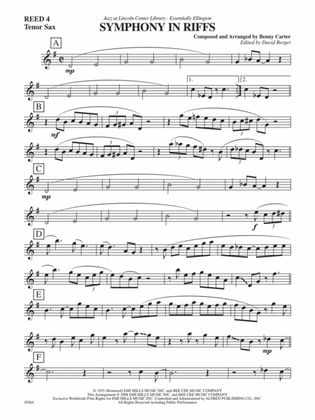 Symphony in Riffs: 2nd B-flat Tenor Saxophone