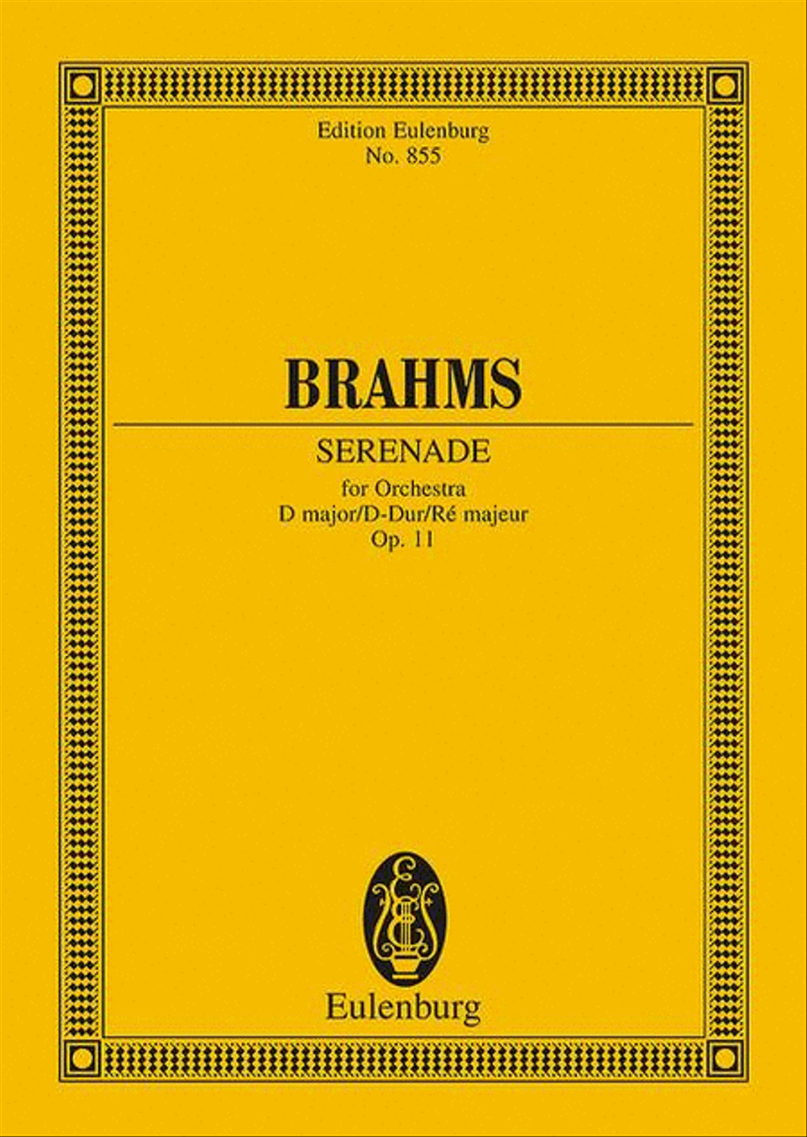Serenade For Orchestra D Major Op. 11 Orchestra scores gallery preview page 1