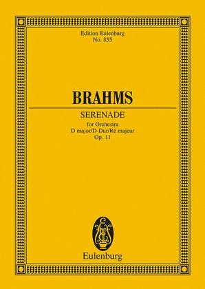 Book cover for Serenade For Orchestra D Major Op. 11