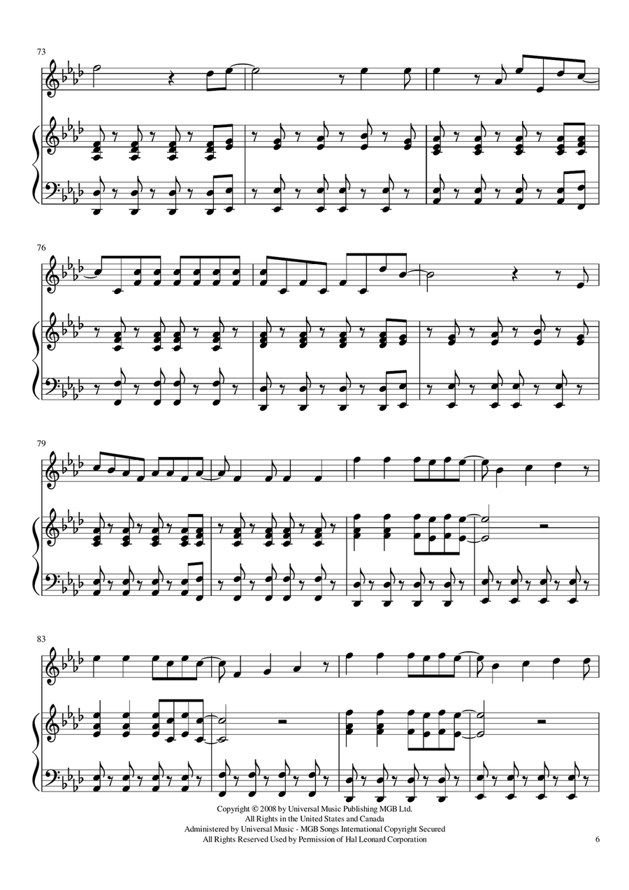 Viva La Vida Viva La Vida Violin Solo scores gallery preview page 6