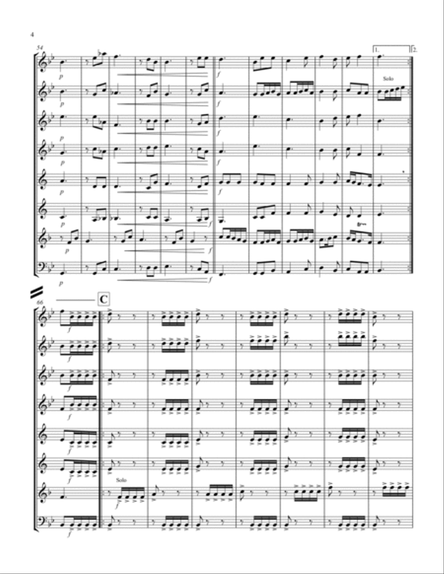 Allegro (from "Sonata for Trumpet") (Bb) (Woodwind Octet - 2 Flutes, 2 Oboes, 2 Clar, 1 Hrn, 1 Basso image number null