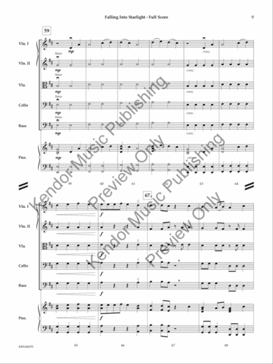 Falling into Starlight (Score) String Orchestra scores gallery preview page 10