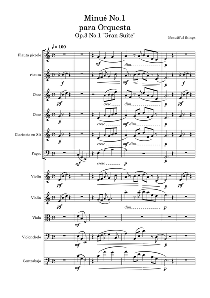 Minué No.1 para orquesta-Beautiful things Op.3 No.1