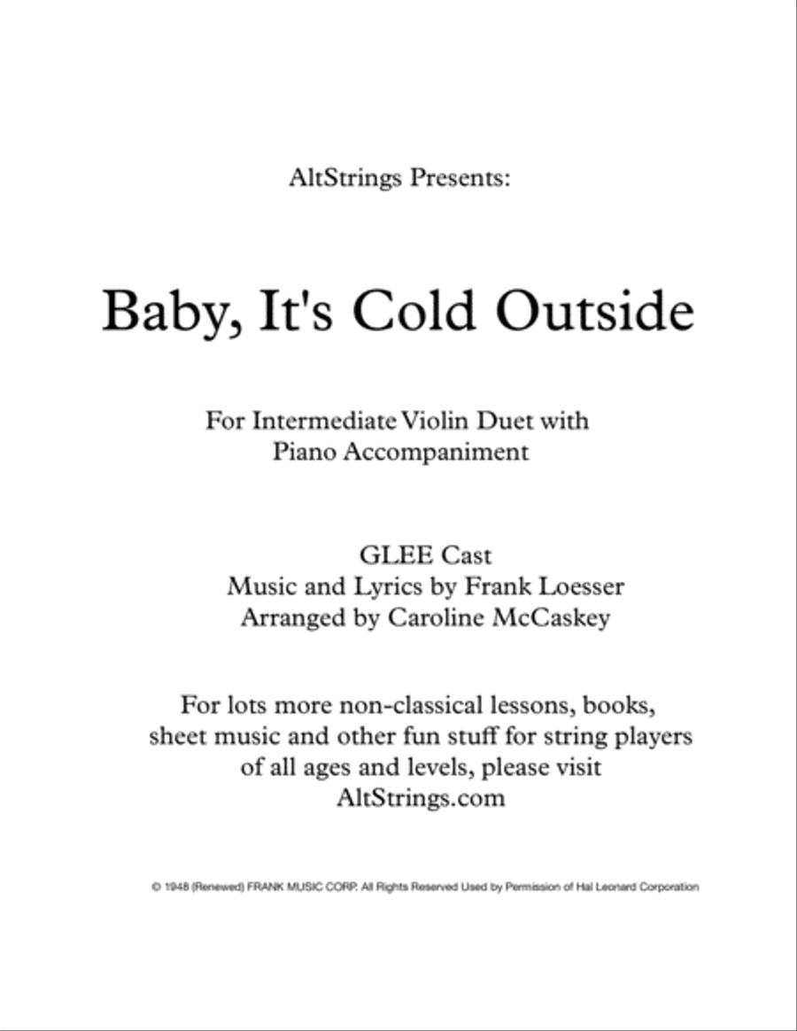 Baby, It's Cold Outside Baby, It's Cold Outside String Duet scores gallery preview page 1