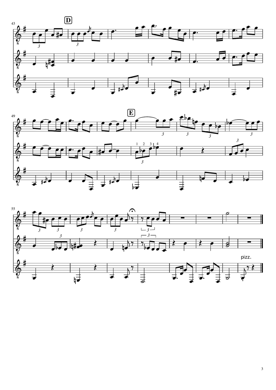 Tango Op.165 No.2 - Isaac Albeniz (arranged for guitar ensemble) Guitar Ensemble scores gallery preview page 3